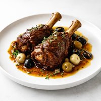 Lamb Shanks with Madeira and Olive Sauce