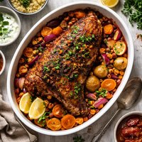 Lamb Shoulder Bake with Dried Apricots