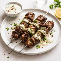 Lamb Skewers with Spicy Yogurt Dressing