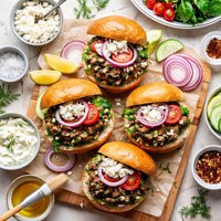 Lamb Spinach Feta Burgers