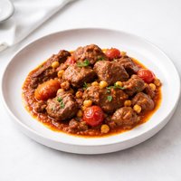 Lamb Stew with Tomatoes Chickpeas and Spices