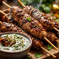 Lamb Sticks with Herb Yoghurt Dip