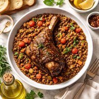 Lamb with Braised Lentils