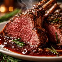 Lamb with Merlot Butter Sauce