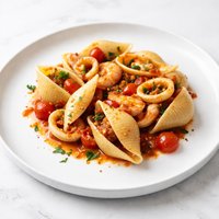 Large Shell Pasta with Seafood Sauce