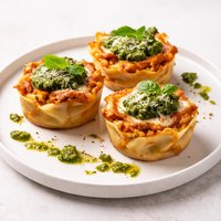 Lasagna Cupcakes with Pesto