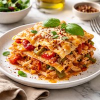Lasagna with Chicken and Peppers