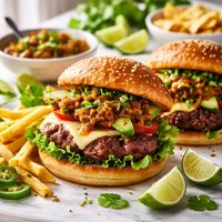 Latin Burgers with Caramelized Onion Jalapeno Relish