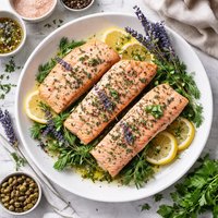 Lavender Herb Poached Salmon