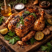 Lavender Lovage and Lime Roast Chicken with Honey