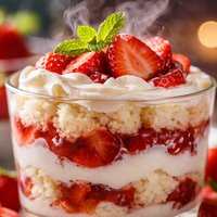 Layered Angel Food and Strawberry Dessert