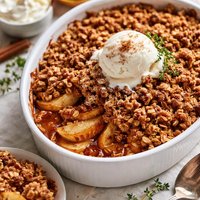 Layered Apple Oaty Cinnamon Crumble Crisp