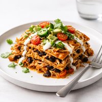 Layered Chicken and Black Bean Enchiladas
