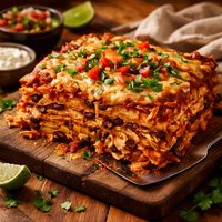 Layered Chicken Enchilada Casserole