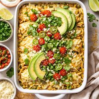 Layered Chicken Enchilada Suiza