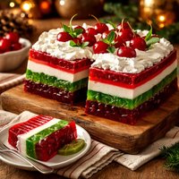 Layered Holiday Jello Salad