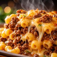 Layered Mac N Cheese with Ground Beef