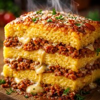 Layered Polenta Loaf with Italian Sausage Cheese