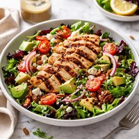 Leafy Grilled Chicken Salad with Creamy Balsamic Dressing Flat B