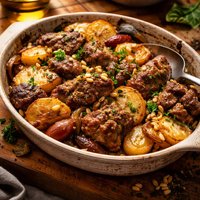 Lebanese Baked Lamb and Potatoes