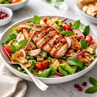 Lebanese Fattoush Salad with Grilled Chicken