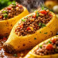 Lebanese Koosa Stuffed Yellow Squash