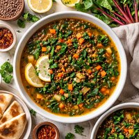 Lebanese Lentil and Swiss Chard Soup
