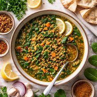 Lebanese Spinach and Lentil Soup