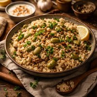 Lebanese Style Fava Bean Pilaf