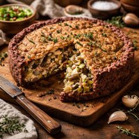 Leek and Mushroom Pie with Kidney Bean Crust