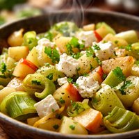 Leek Apple and Feta Side Dish
