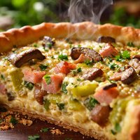 Leek Ham and Mushroom Quiche