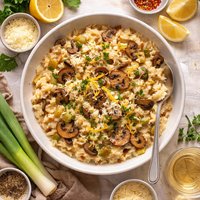 Leek Mushroom and Lemon Risotto