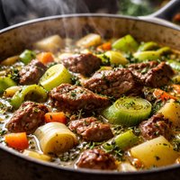 Leek N Lamb Stew Meal in One Pot
