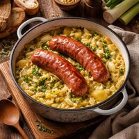 Leek Stewpot with Sausages Swiss Papet Vaudois