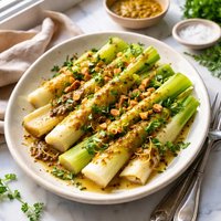 Leeks with Mustard Dressing