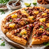 Leftover Bbq Pulled Pork or Shredded Chicken Pizza W Pineapple
