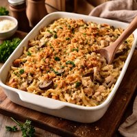 Leftover Turkey Mushroom Noodle Casserole