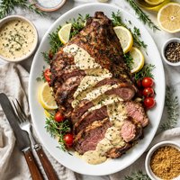 Leg of Lamb with Mustard Sauce