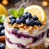 Lemon and Blueberry Yogurt Parfait Low Fat