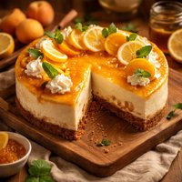Lemon Apricot Mascarpone Cheesecake