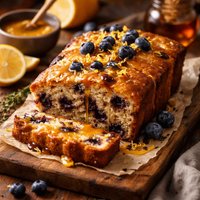 Lemon Blueberry Cake Hot Honey Butter Sauce