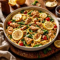 Lemon Chicken Spaghetti Toss