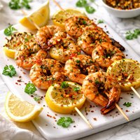 Lemon Chili Shrimp Skewers