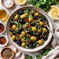 Lemon Cilantro Moroccan Olives
