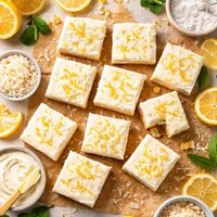 Lemon Coconut Bars with Cream Cheese Frosting
