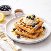 Lemon Corn Waffles
