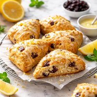 Lemon Cornmeal Scones with Dried Cherries