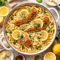 Lemon Cream Chicken with Pasta