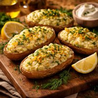 Lemon Dill Twice Baked Potatoes